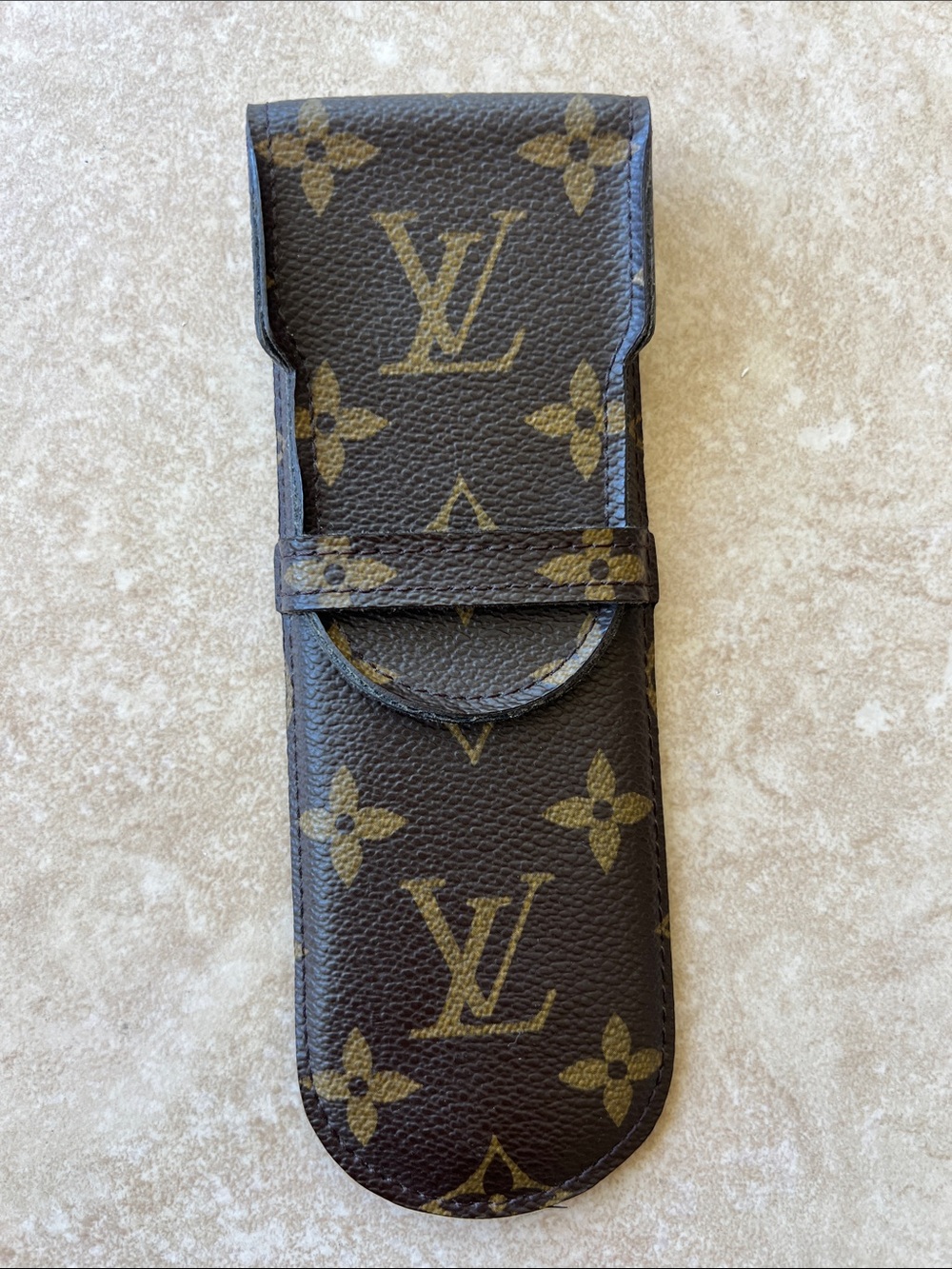 Louis Vuitton Monogram Brown & Gold Pen Sleeve or reading glasses